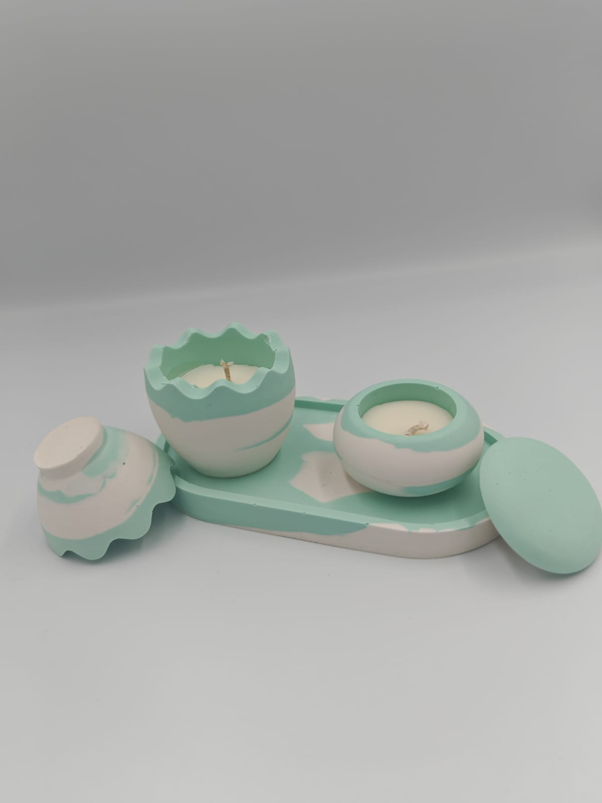 Set vas rășină Turqoise Egg - imagine 3