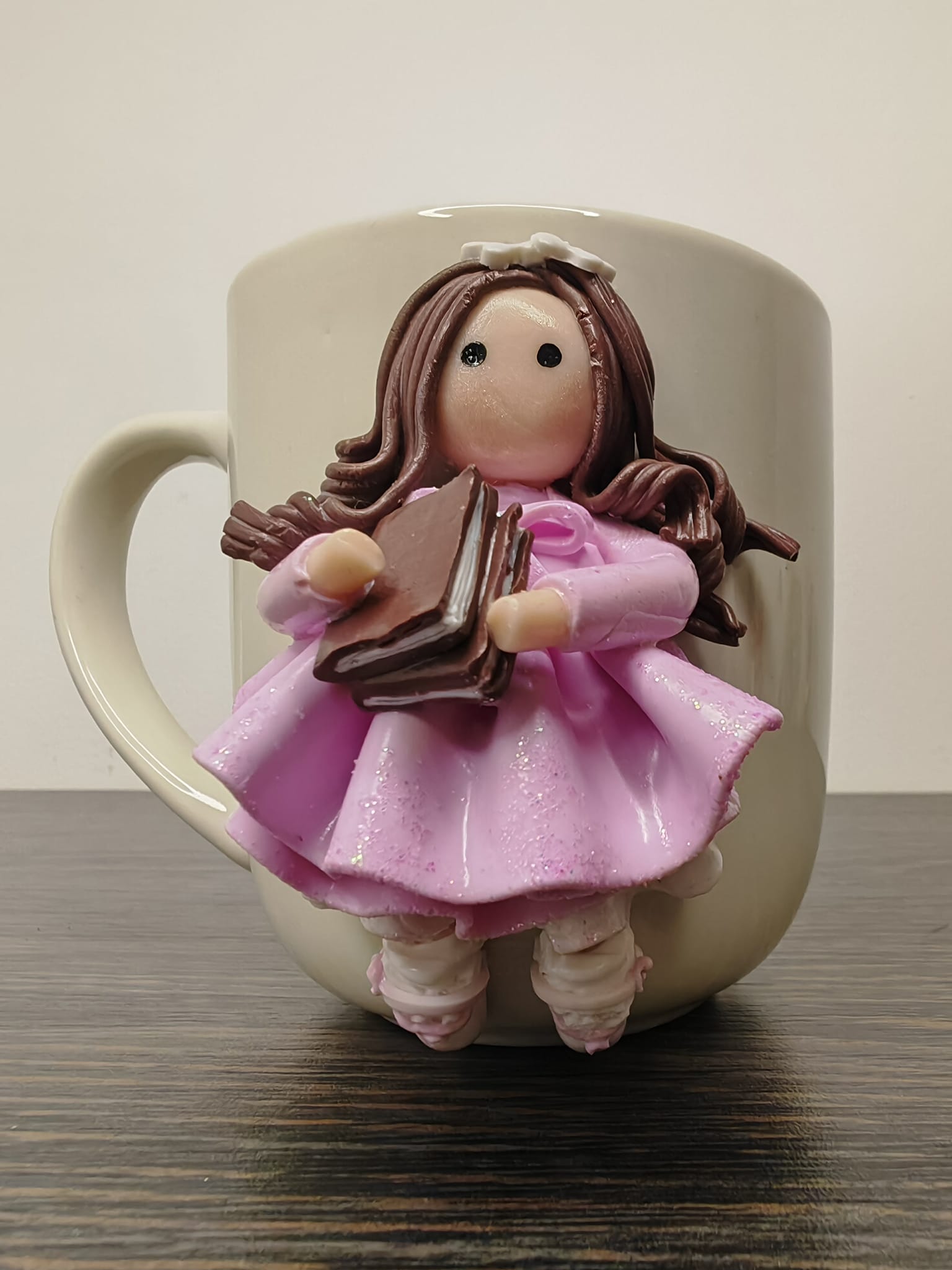 Cana decorativa Fimo roz